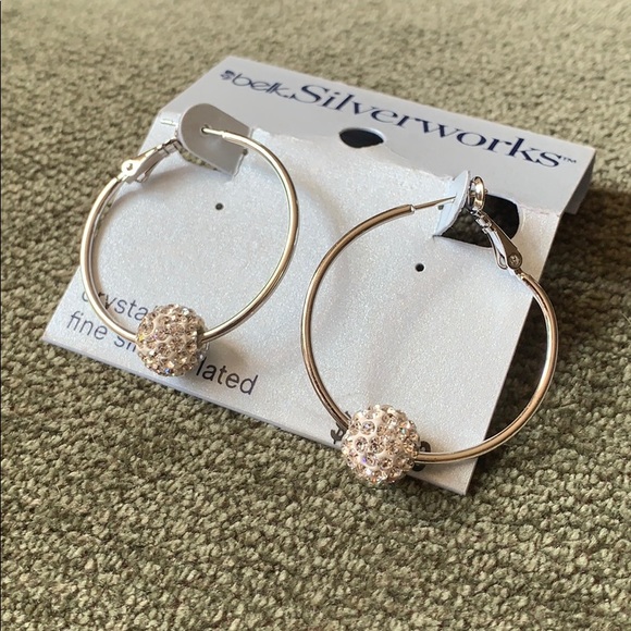 NWT Crystal Hoop Earrings - Picture 2 of 3